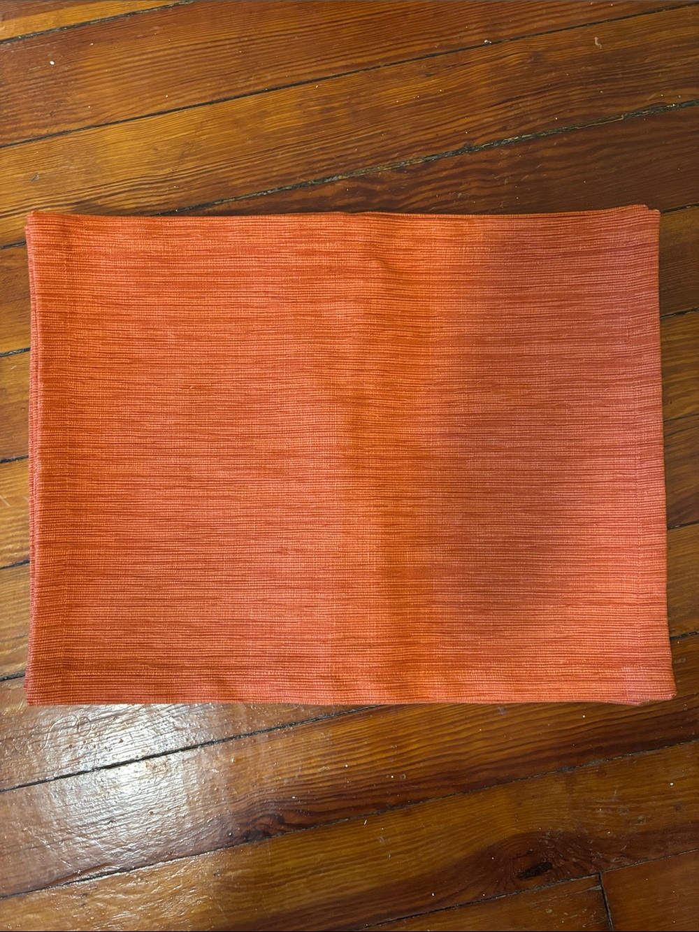 Crate and Barrel Placemats Orange Pumpkin Grasscloth 19”x14” Set of 6
